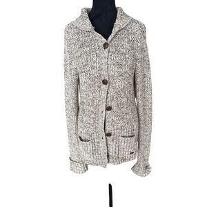 Roxy Y2K Brown Knit Hoodie Cardigan Cottagecore